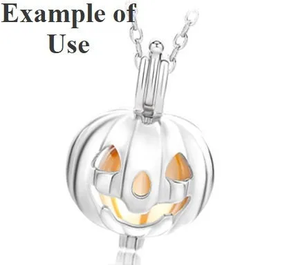 Necklace Pendant Blank Setting Halloween Pumpkin 15x22mm Sterling Silver Fine 925 For One Bead No Prong DIY Jewelry Finding Wholesale 1pc