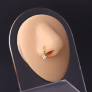 NR005 - Copper Pendant Zircon Nose Ring