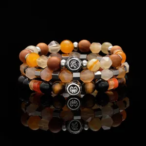 Old Fashioned | Emperor Obsidian Tiger Eye Sterling Silver Stack Bracelet