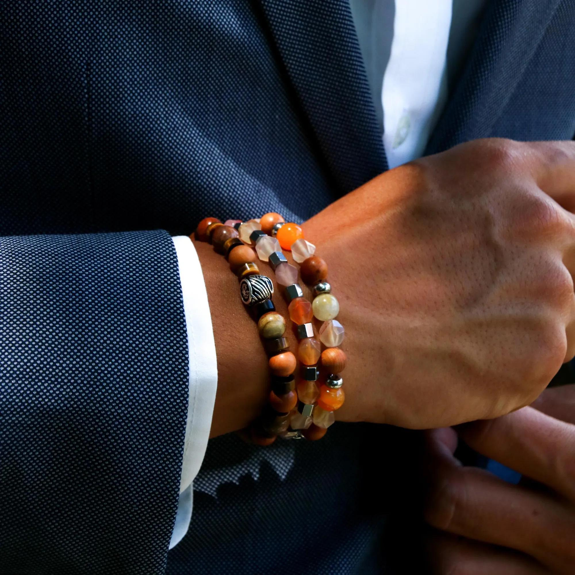 Old Fashioned | Emperor Obsidian Tiger Eye Sterling Silver Stack Bracelet