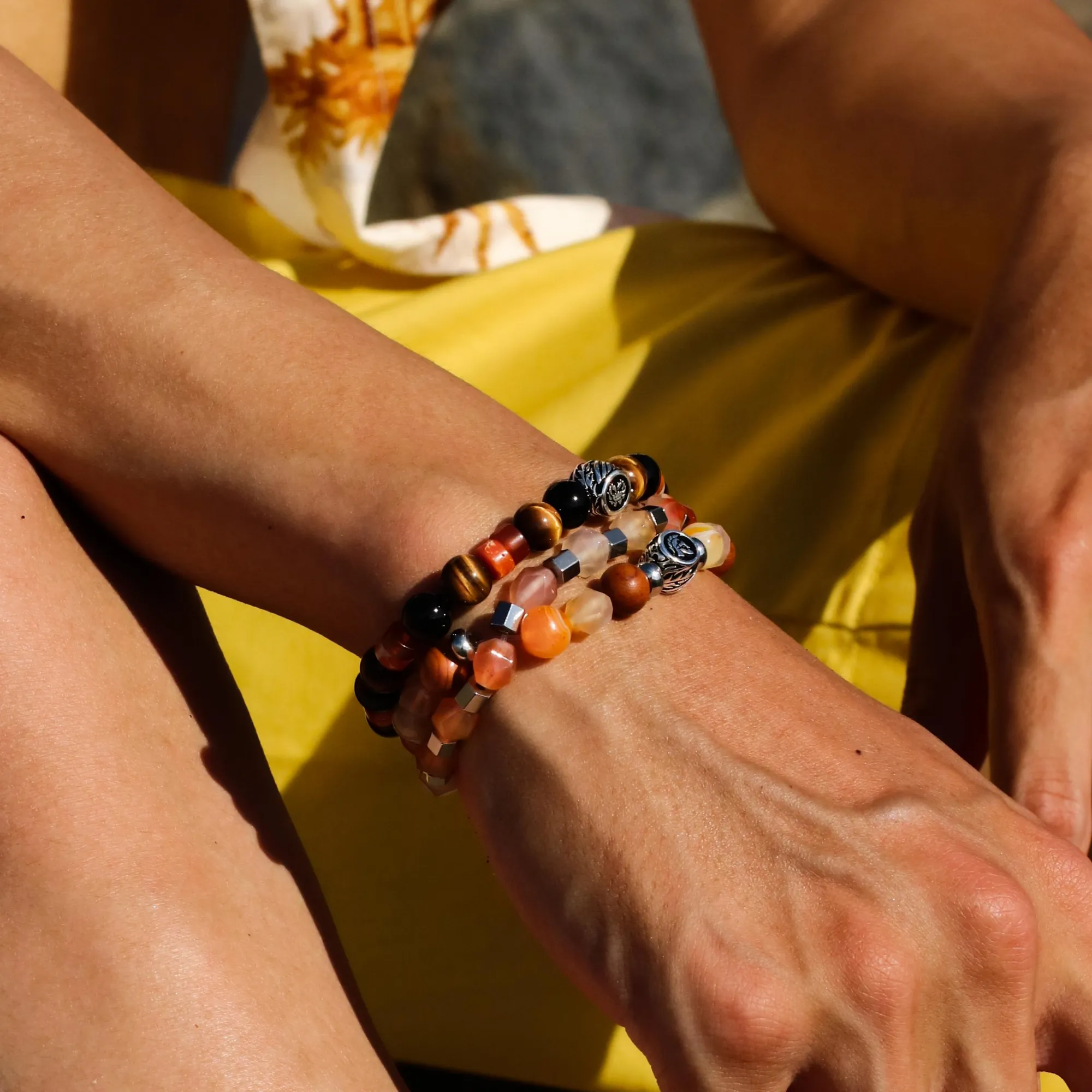 Old Fashioned | Emperor Obsidian Tiger Eye Sterling Silver Stack Bracelet