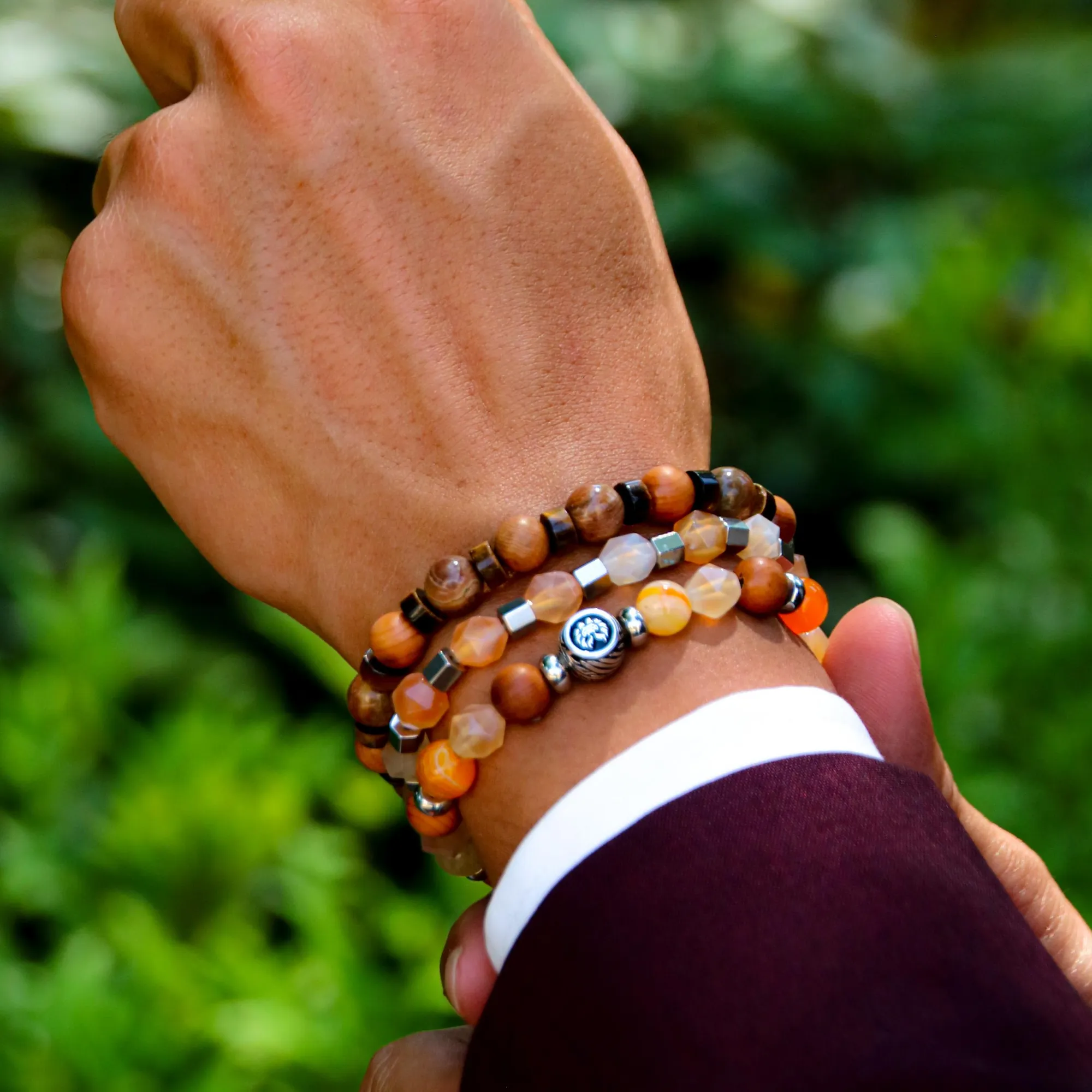 Old Fashioned | Emperor Obsidian Tiger Eye Sterling Silver Stack Bracelet