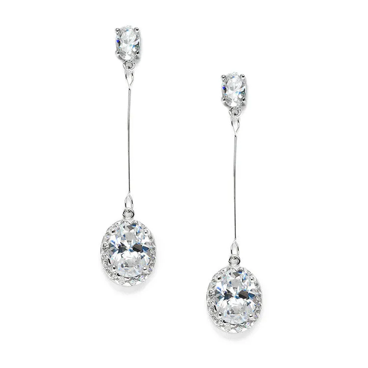 Oval Dangle Bridal Earrings