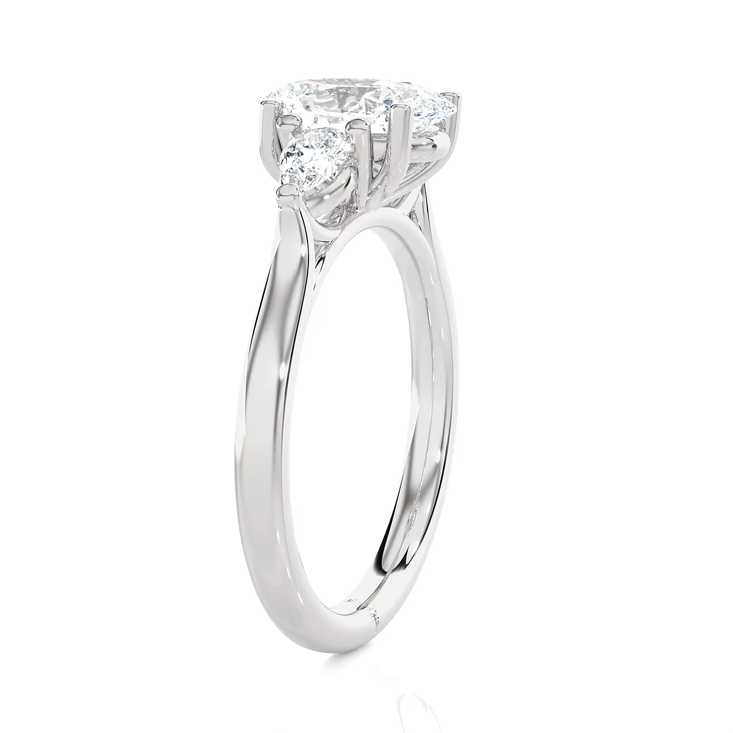 Oval with Pear-Shaped Three Stone Lab Grown Diamond Ring