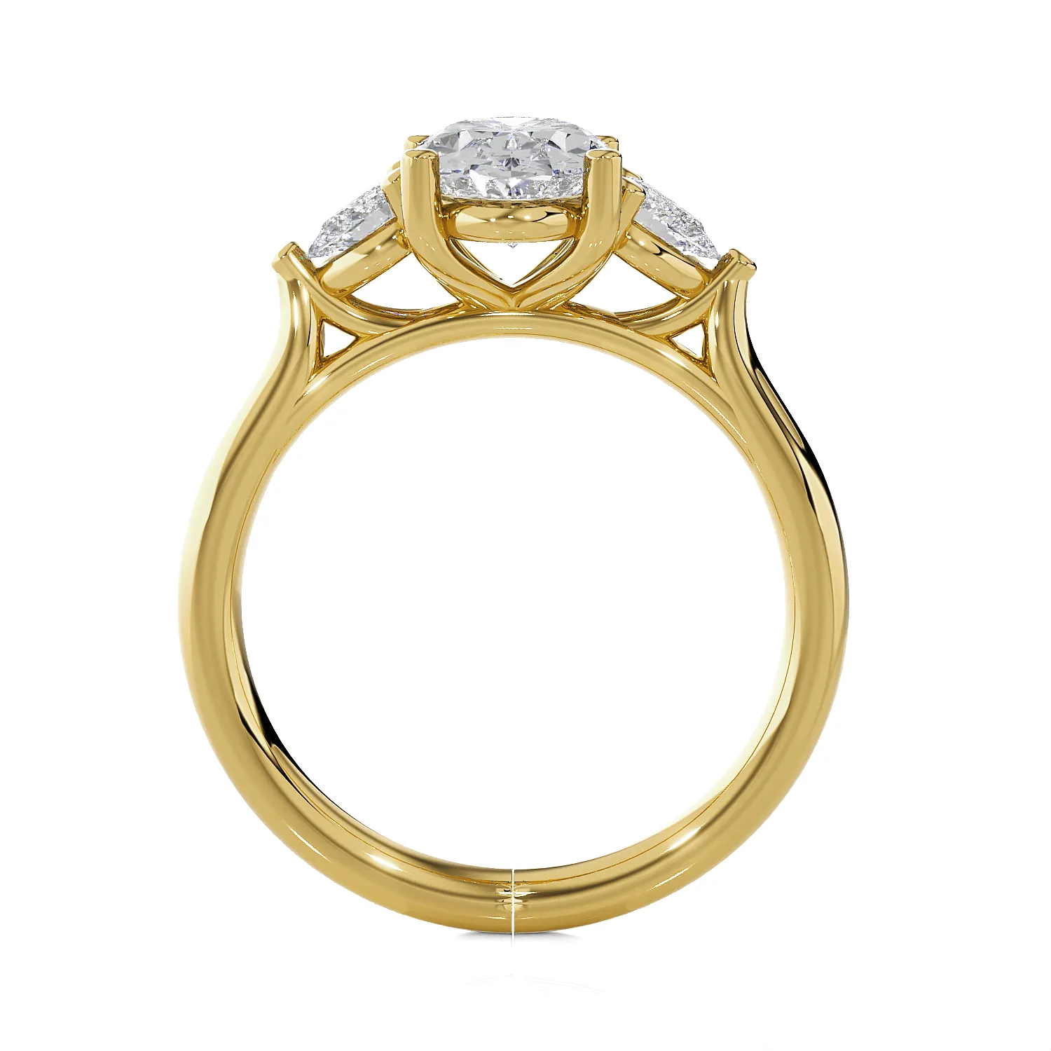 Oval with Pear-Shaped Three Stone Lab Grown Diamond Ring