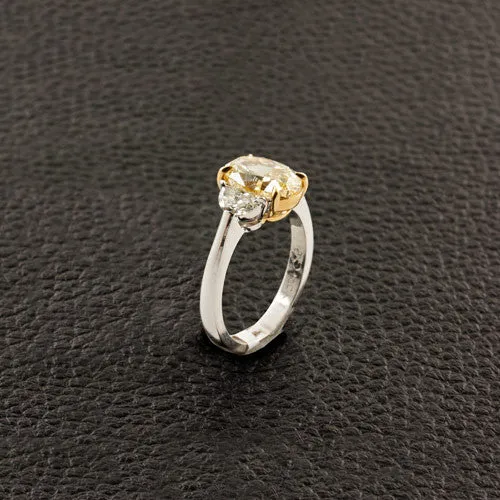 Oval Yellow Diamond Engagement Ring