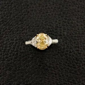 Oval Yellow Diamond Engagement Ring