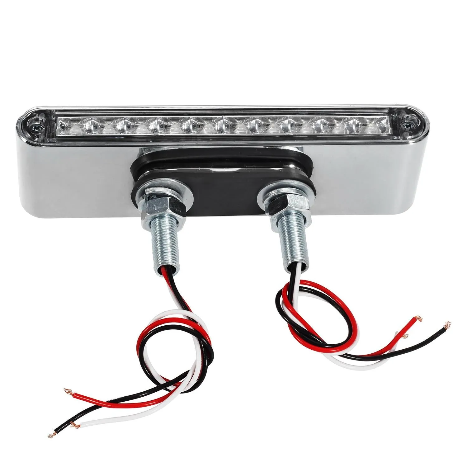 Partsam 2Pcs 6.5inch Double Face Truck Semi Trailer Light Bars 10LED Red/Amber Clear Lens Waterproof with Double Studs Sealed Dual Face Led Turn Signal Stop Tail Marker Lights 12V