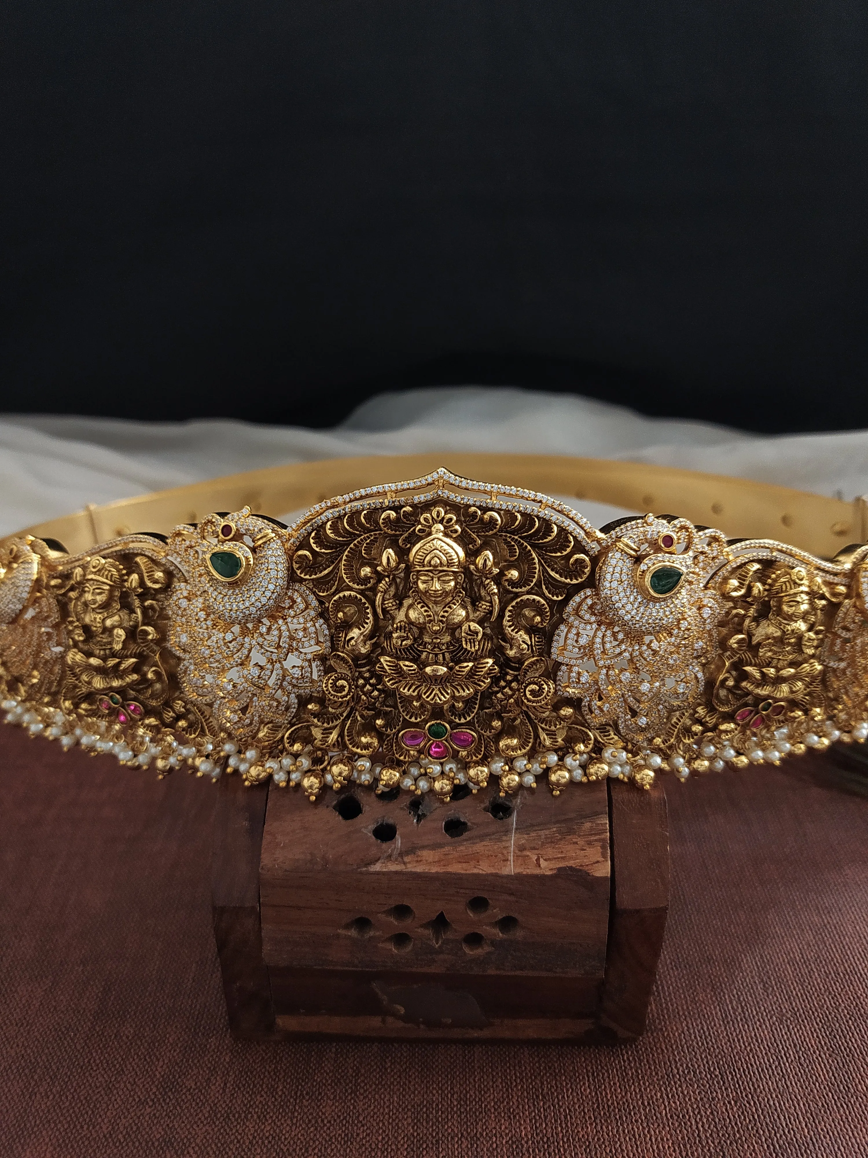 Peacock Design Antique Nagas Lakshmi Hip-Belt