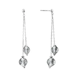 Platinum Disco Ball Dangle Earrings