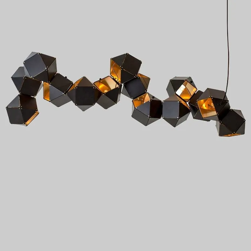 Postmodern Led Pendant Light Designer'S Lighting Restaurant Studio Metal Lamps Dna Creative Luminaire White Black Luster