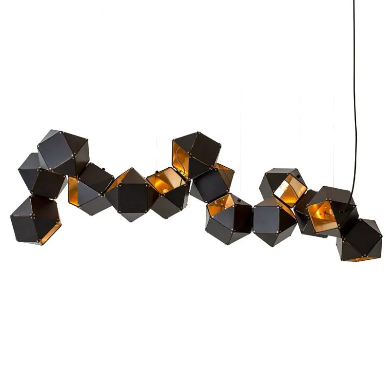 Postmodern Led Pendant Light Designer'S Lighting Restaurant Studio Metal Lamps Dna Creative Luminaire White Black Luster