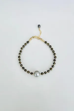 Pyrite Beaded Tahitian Bracelet