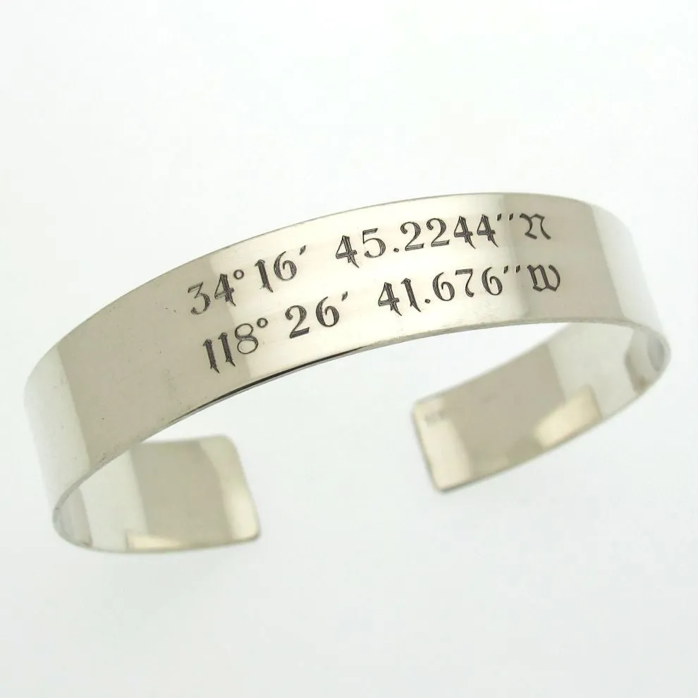 Quote bracelet - Engraved Cuff for Him