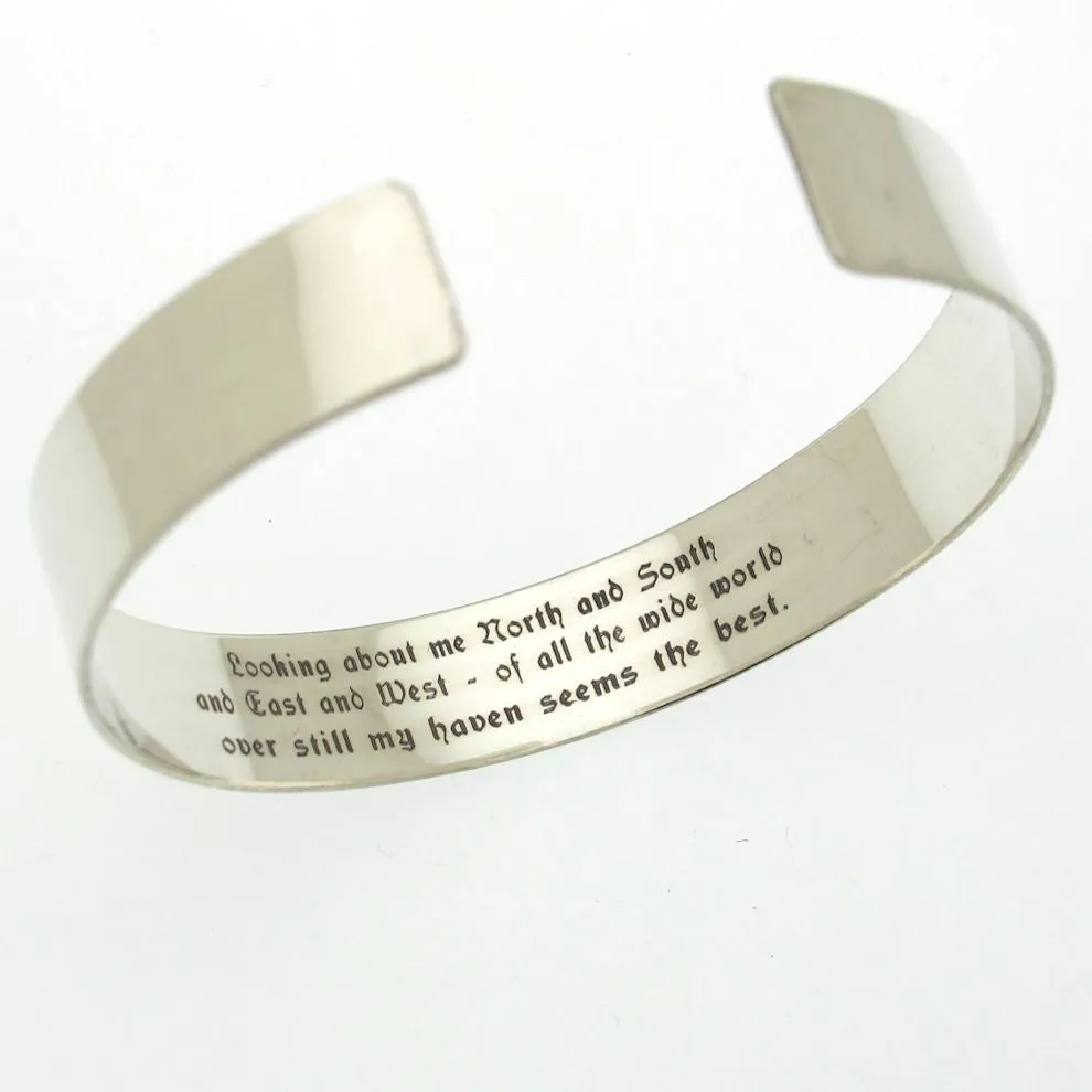 Quote bracelet - Engraved Cuff for Him