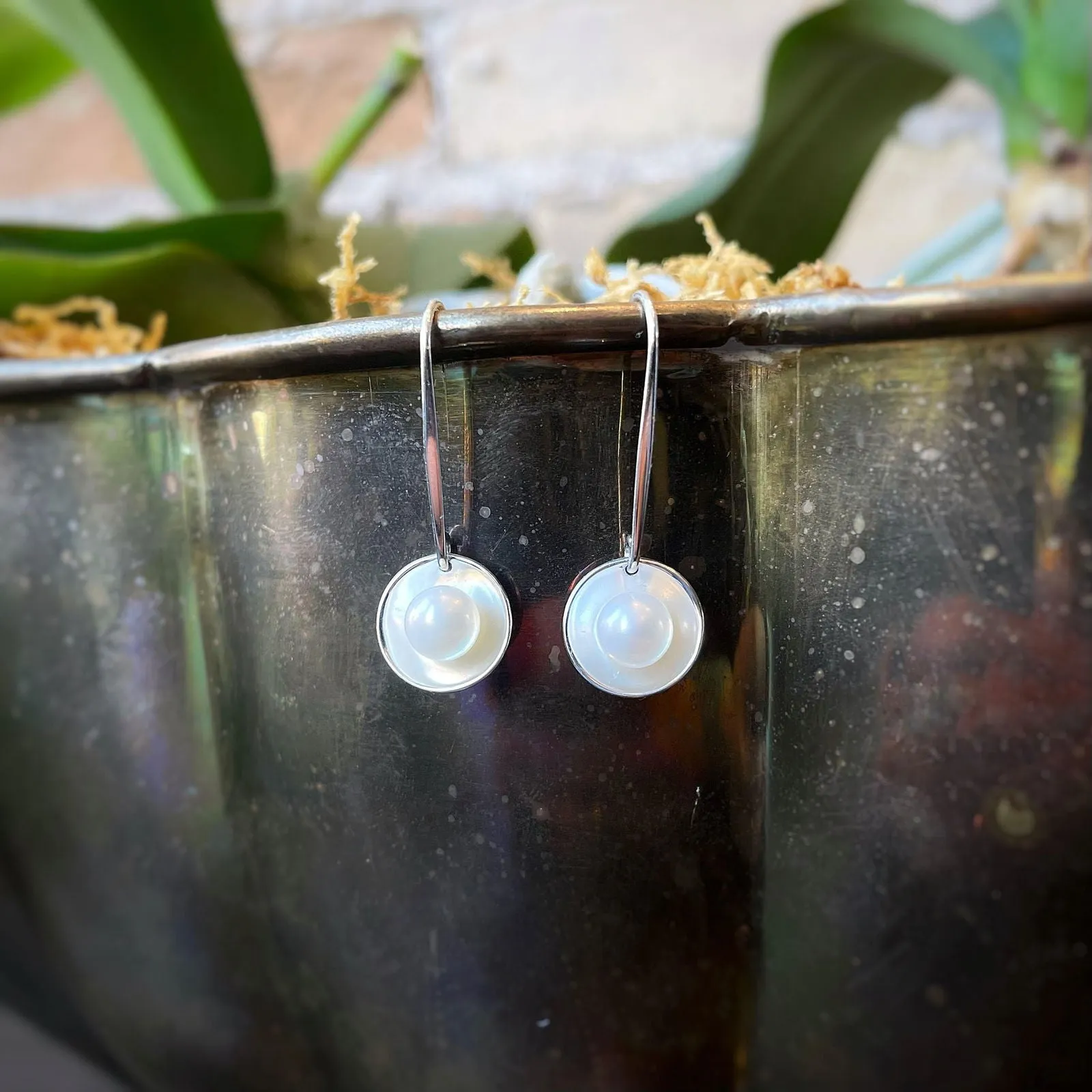 "Sun Glow" Pearl Earrings