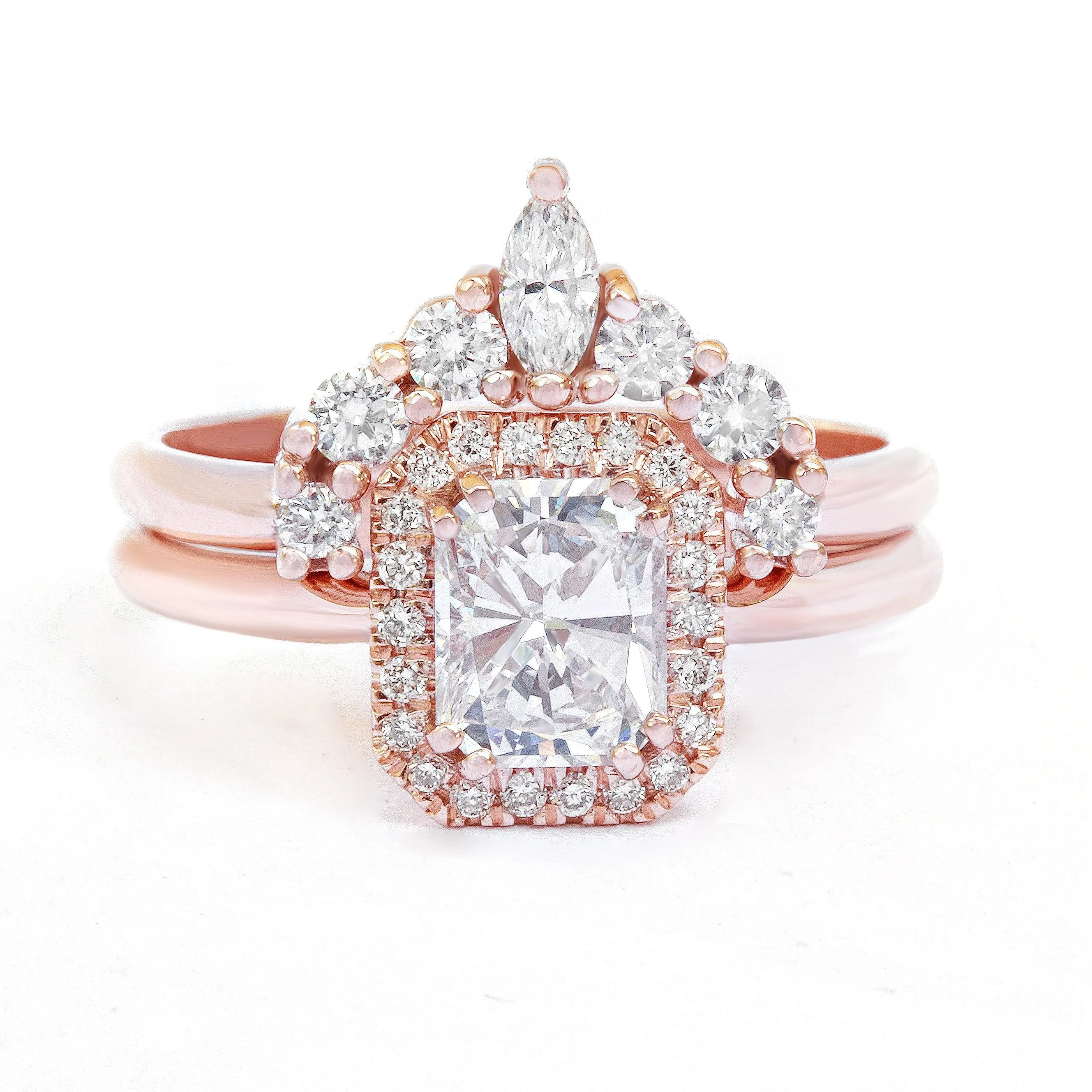 Radiant Cut Halo Diamond Engagement Ring - "Radiant soul"