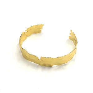 Raw Gold Leafed Cuff Bracelet