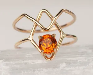 Raw Orange Opal Shiva Ring