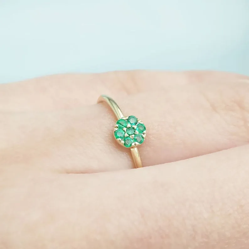 Real Emerald Ring In Solid Gold