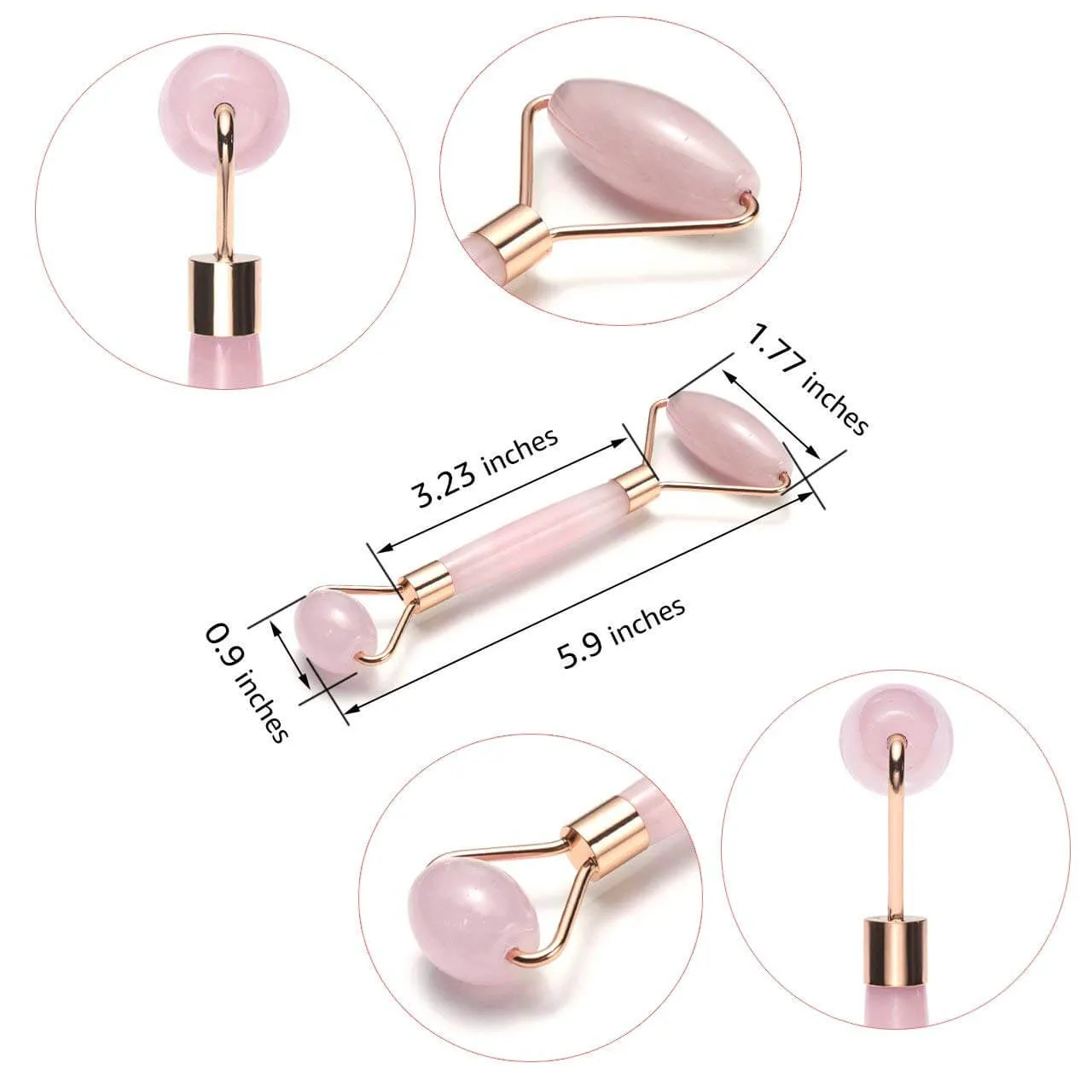 Rose Quartz Jade Roller Gua Sha Scraping Massage Tools Set | Jovivi