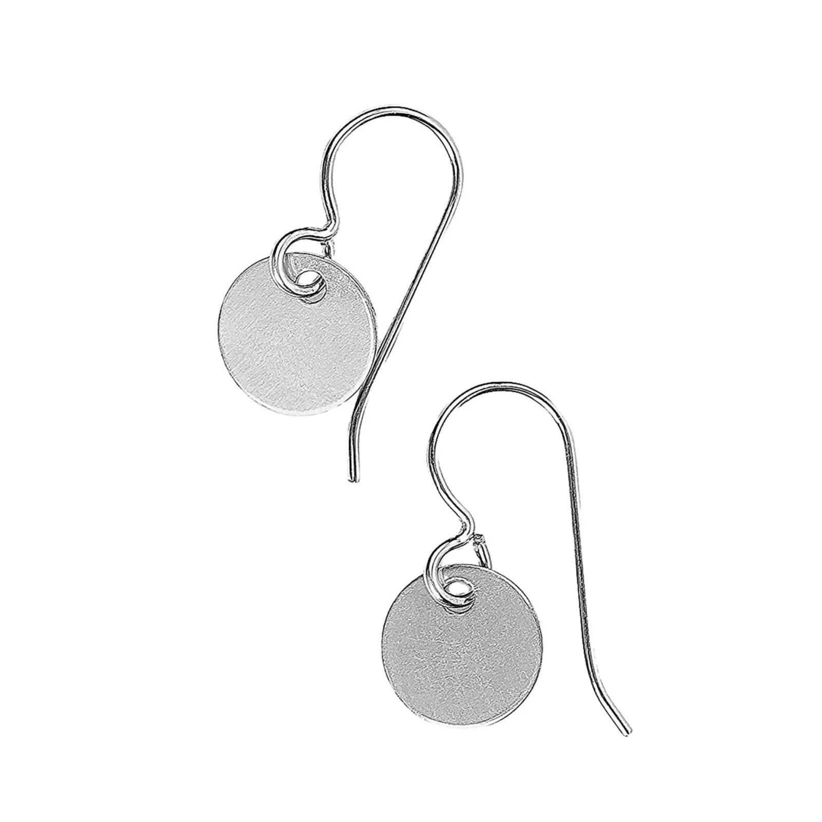 Round Circle Disc Dangle Earrings | Sterling Silver