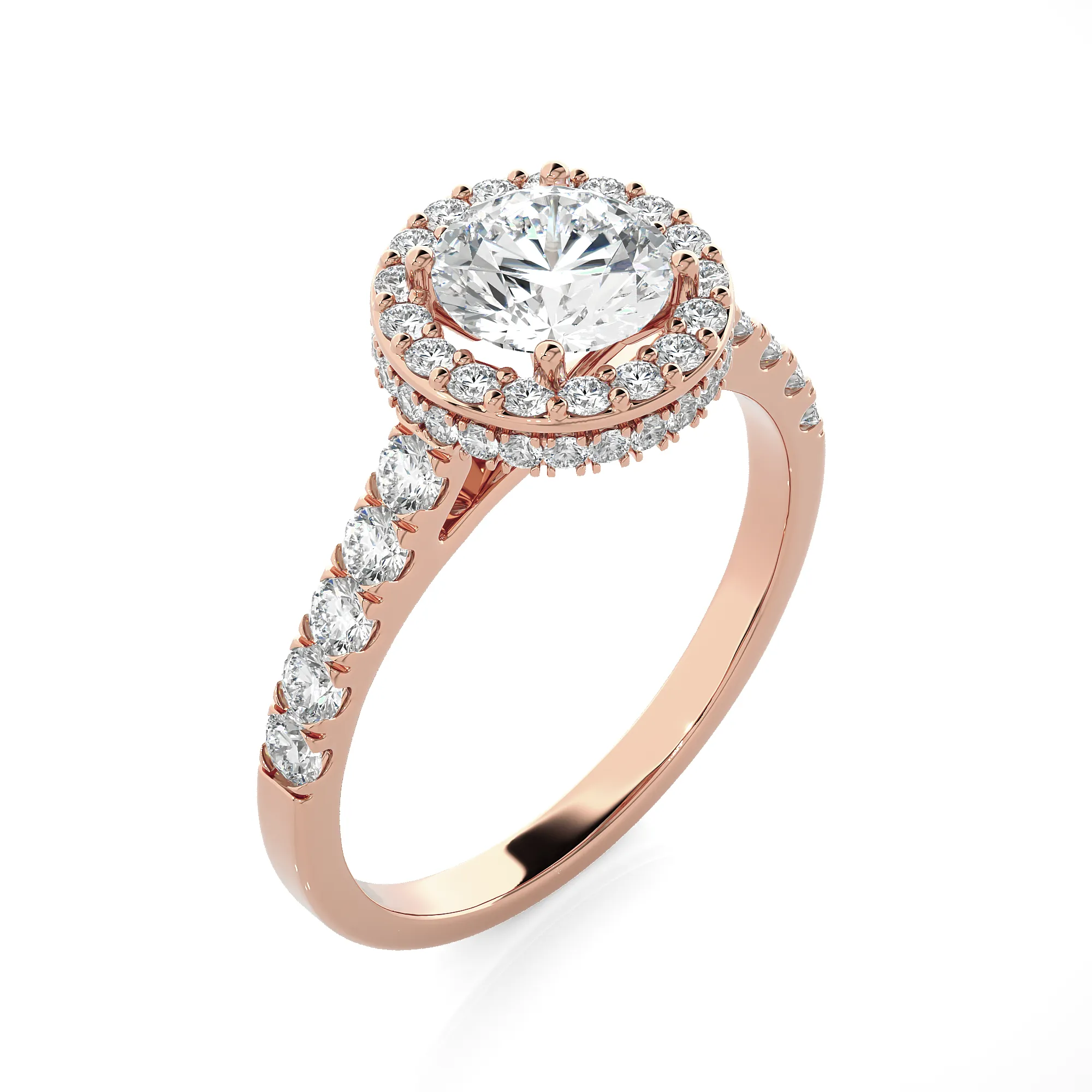 Round Lab Grown Diamond Halo Ring