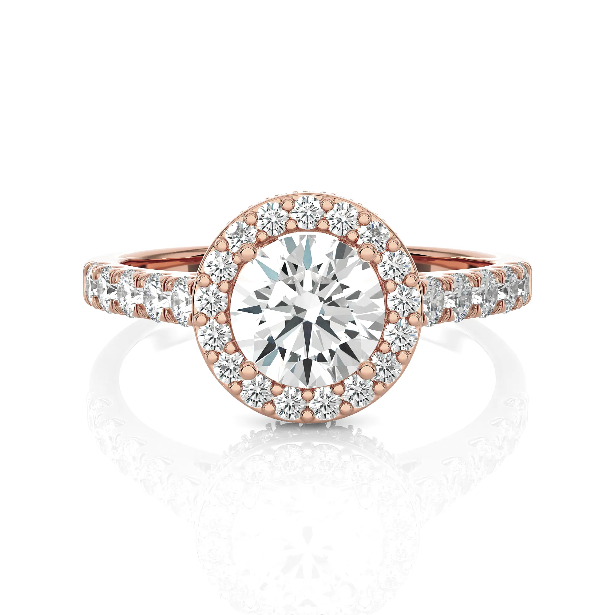 Round Lab Grown Diamond Halo Ring