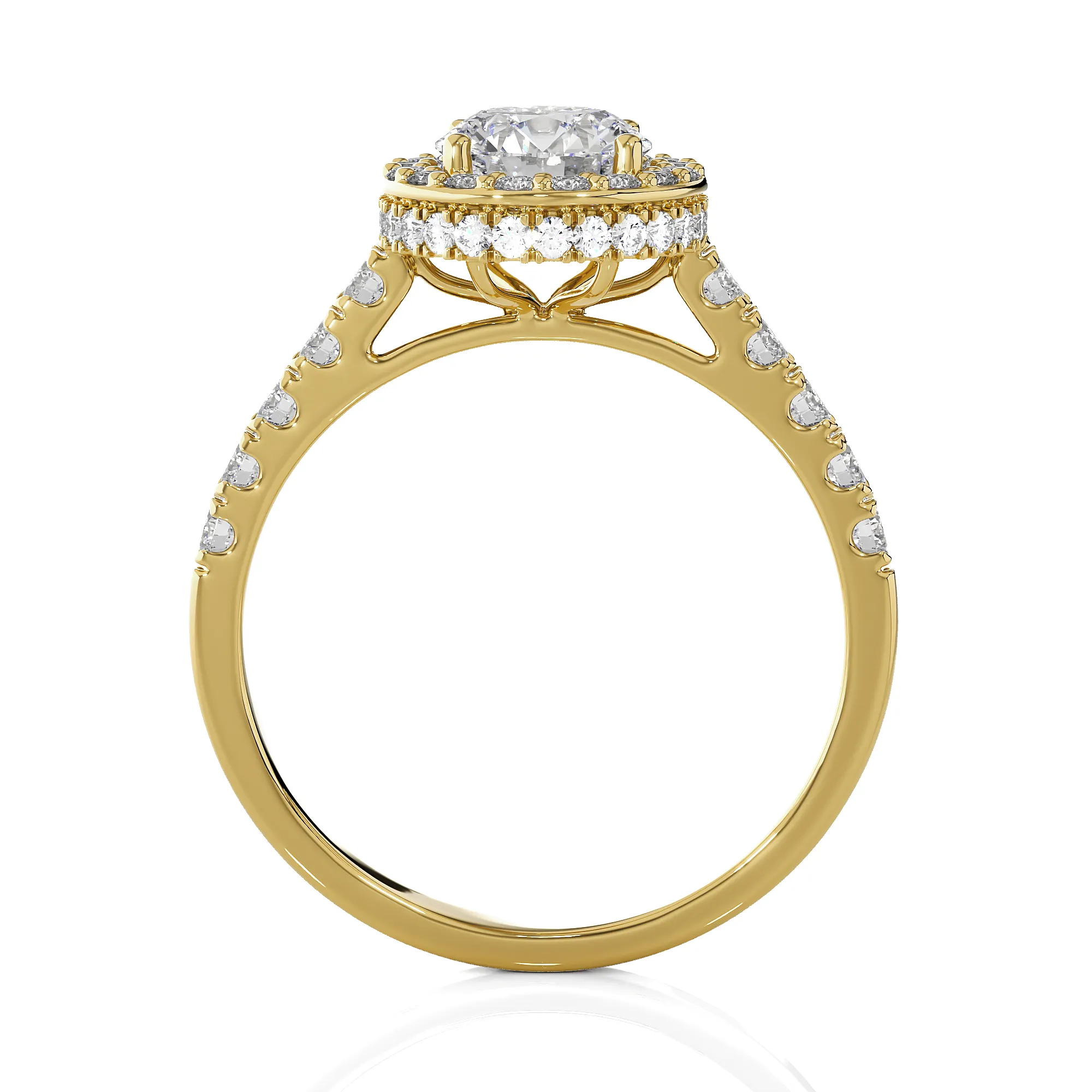 Round Lab Grown Diamond Halo Ring