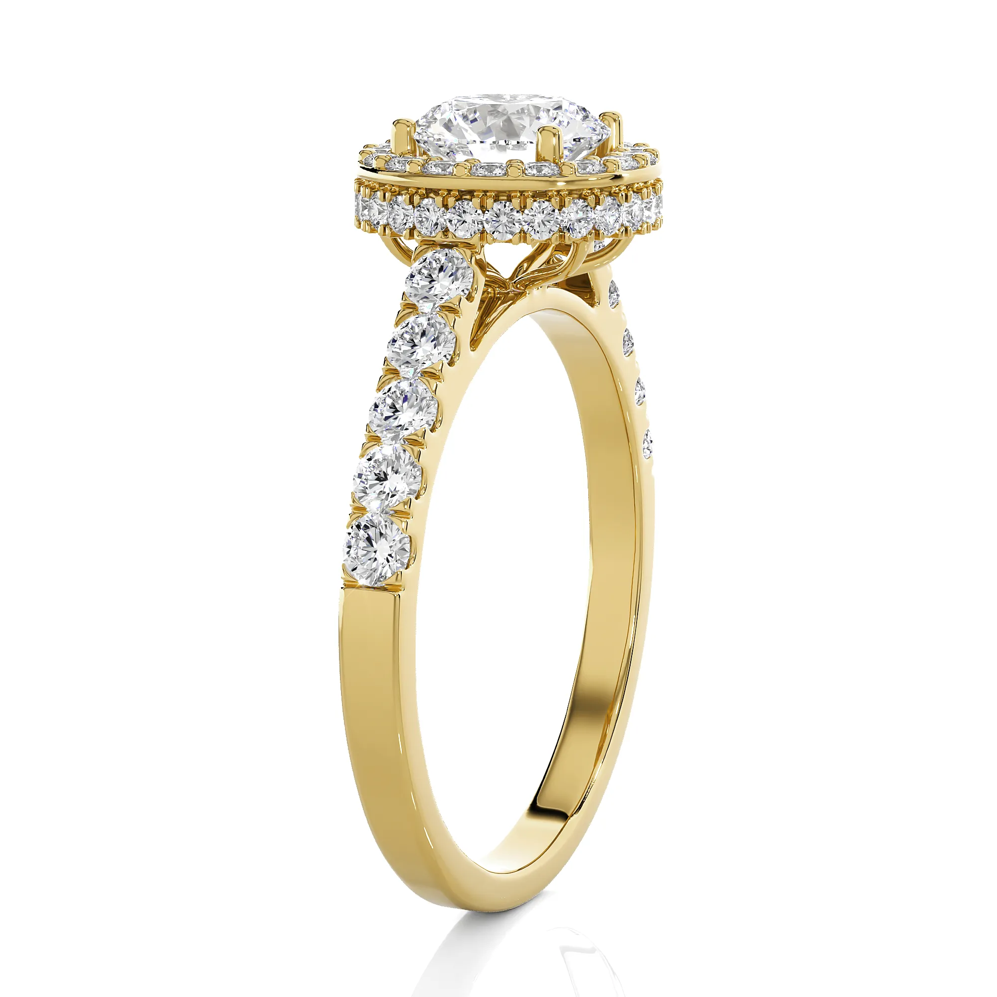 Round Lab Grown Diamond Halo Ring