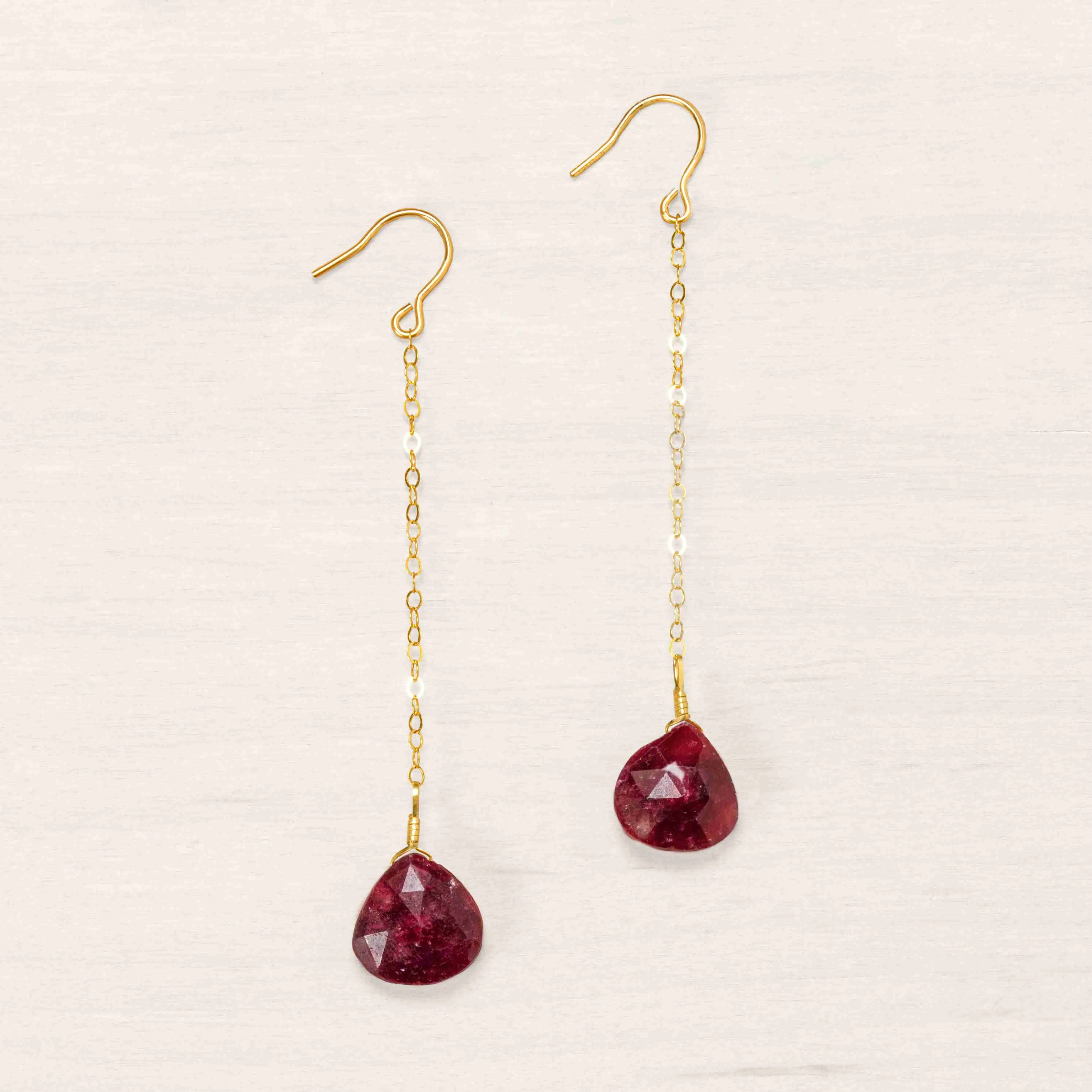 Ruby Drop Earrings