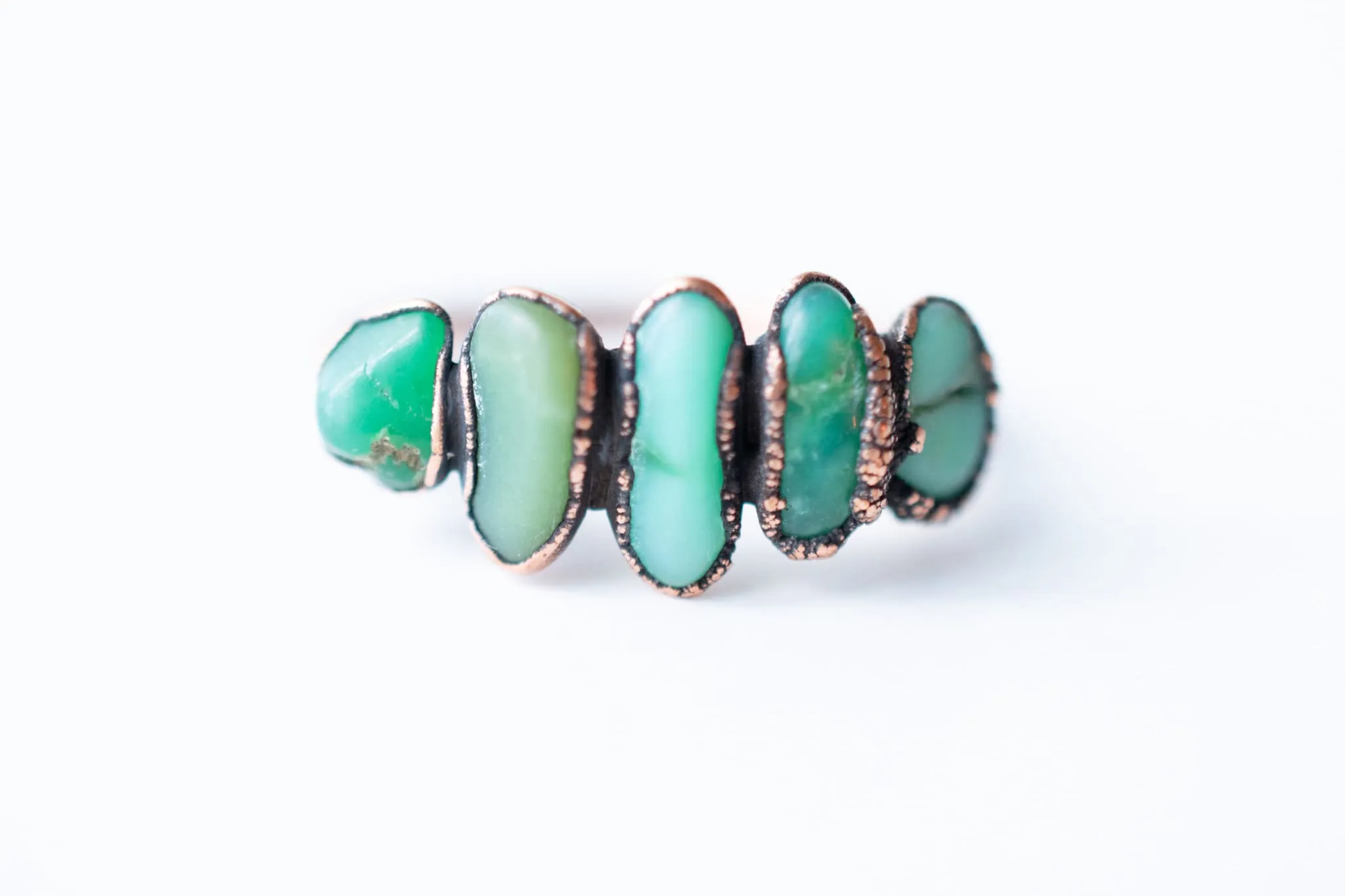 SALE Multi Stone Chrysoprase ring | Tumbled chrysoprase ring