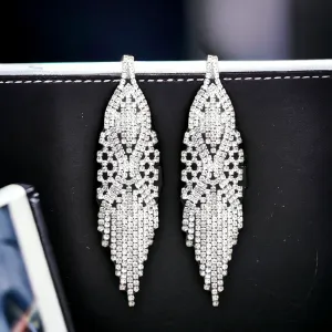 SHAWNA - clear pave rhinestone dangle earrings