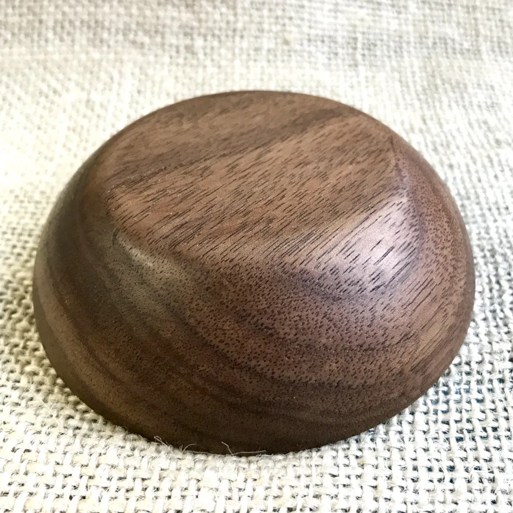 Shungite Sphere on Baltic Amber in Custom Wood Bowl, Purification