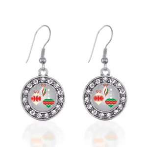 Silver Holiday Ornaments Circle Charm Dangle Earrings