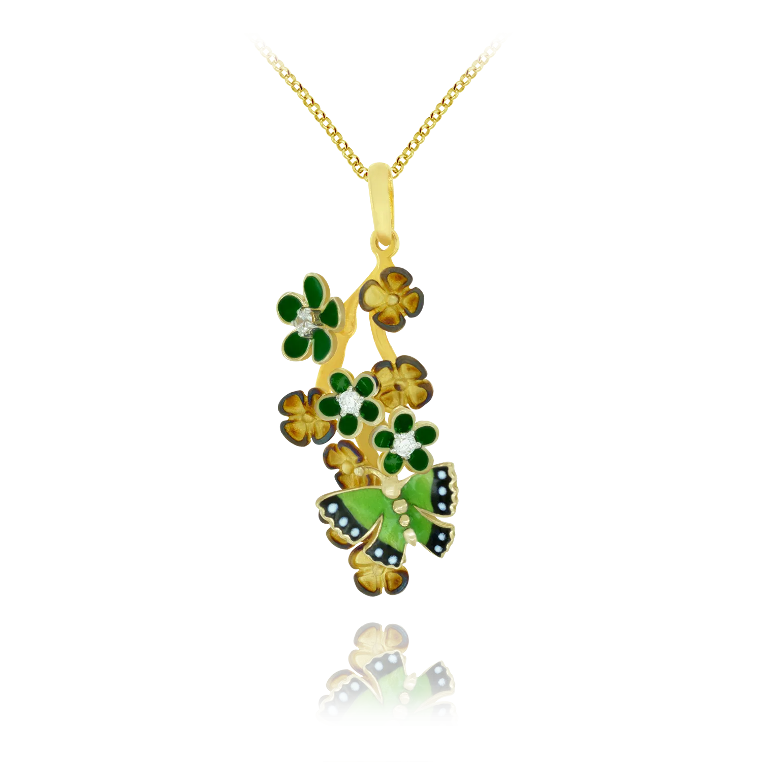 Sparkling Enamel Blossoms Pendant