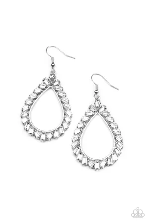 Stay Sharp - White Earrings - Paparazzi Accessories