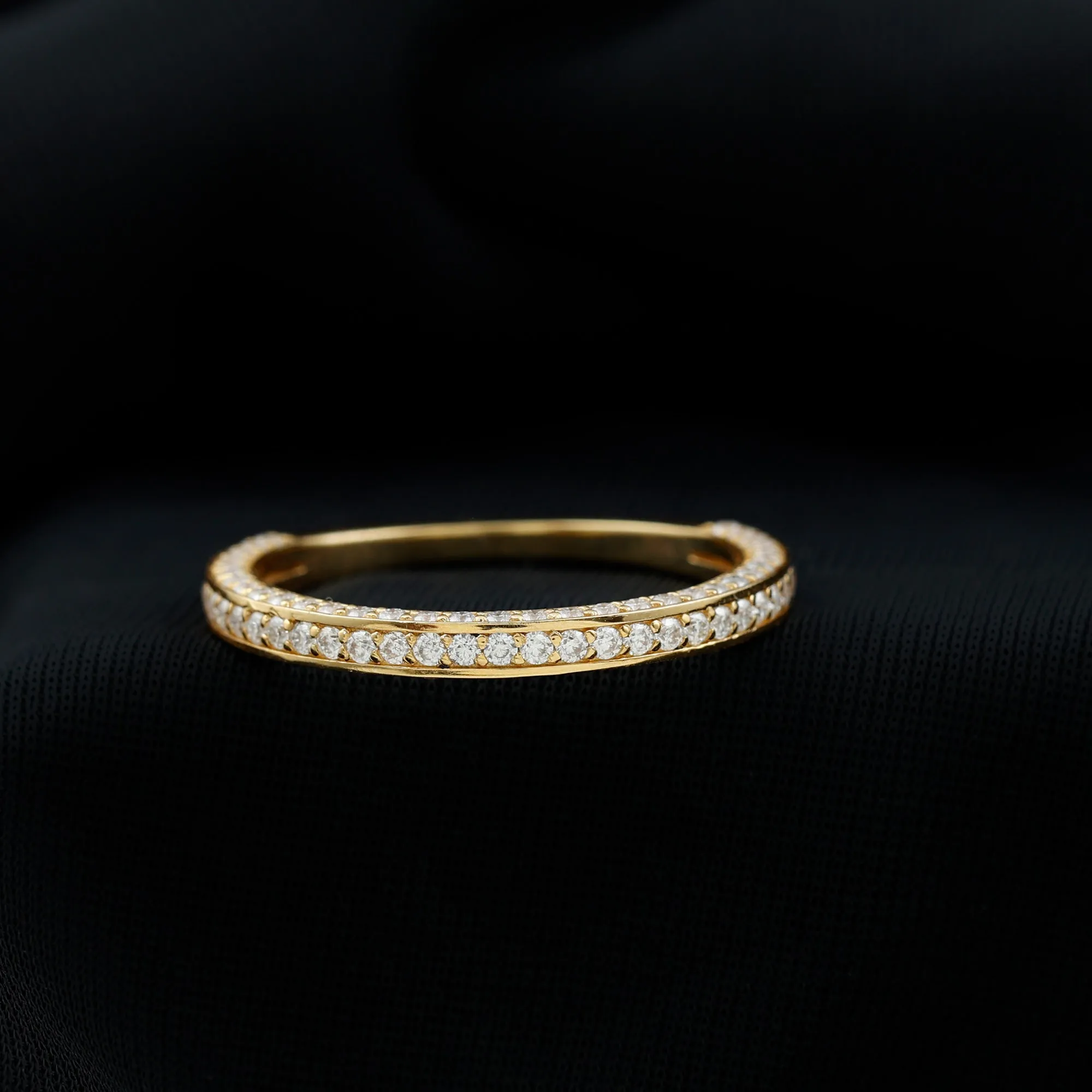 Surface Prong Set Moissanite Minimal Half Eternity Ring