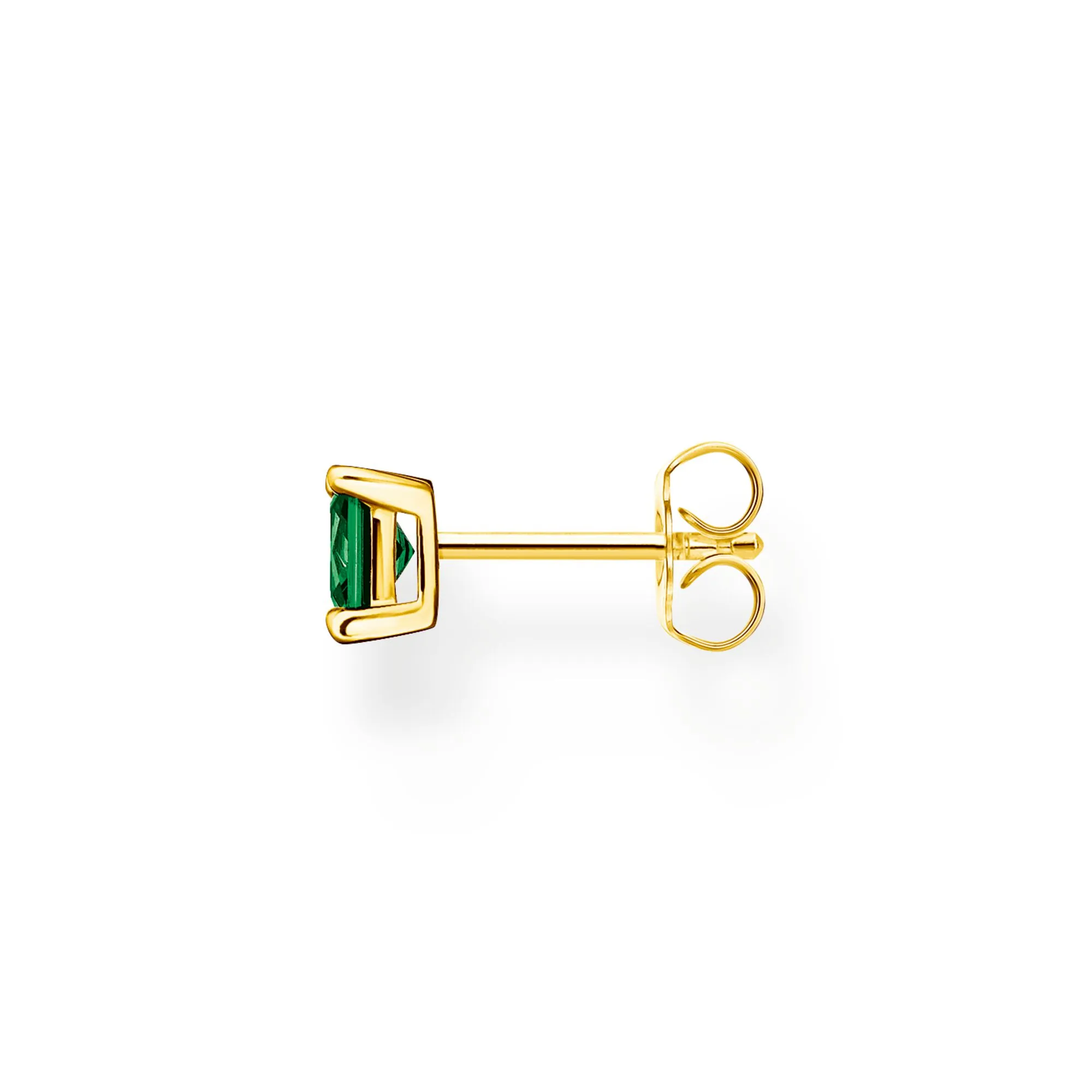 Thomas Sabo Single Ear Stud With Green Stone Gold H2233-476-6