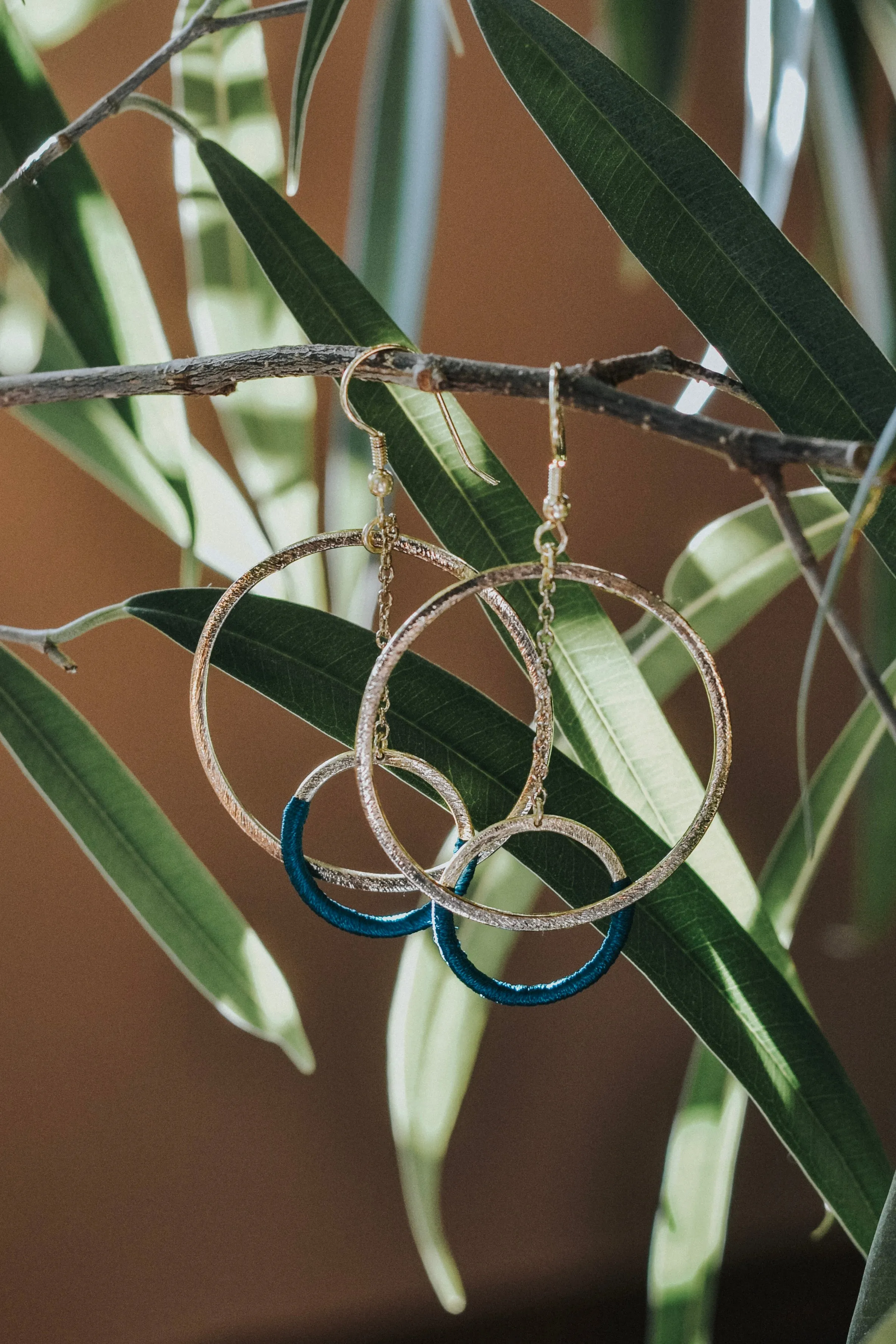 Thread and Hoop Earrings