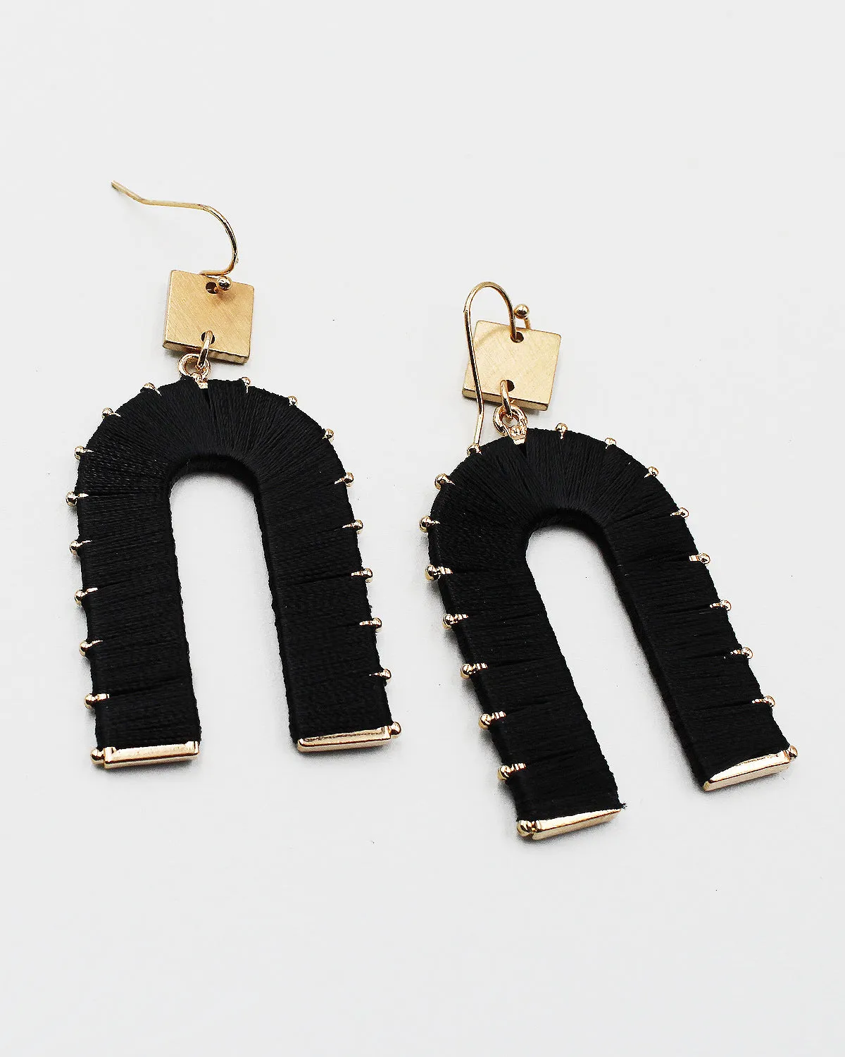 Thread Wrapped Arch Drop Earrings