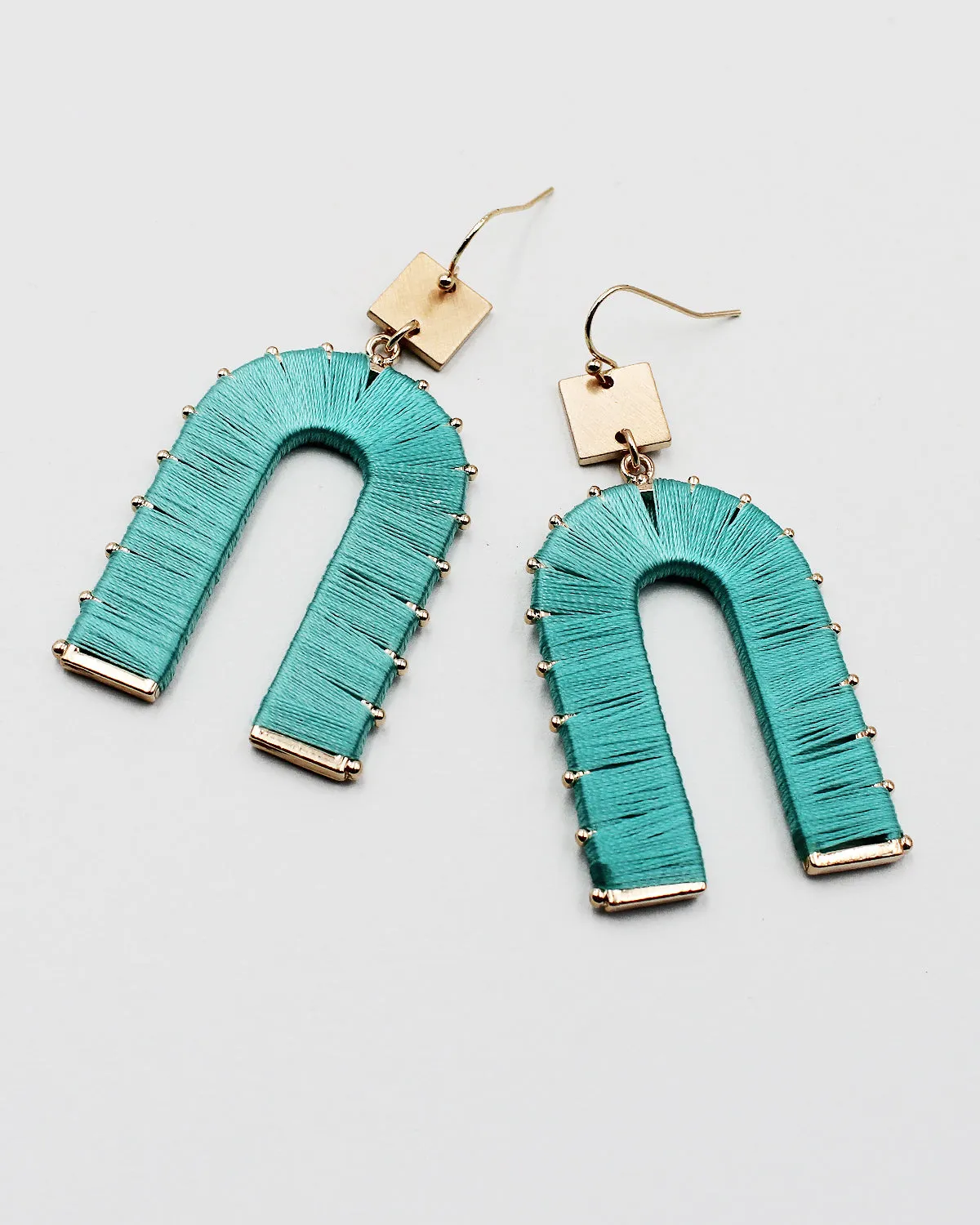 Thread Wrapped Arch Drop Earrings