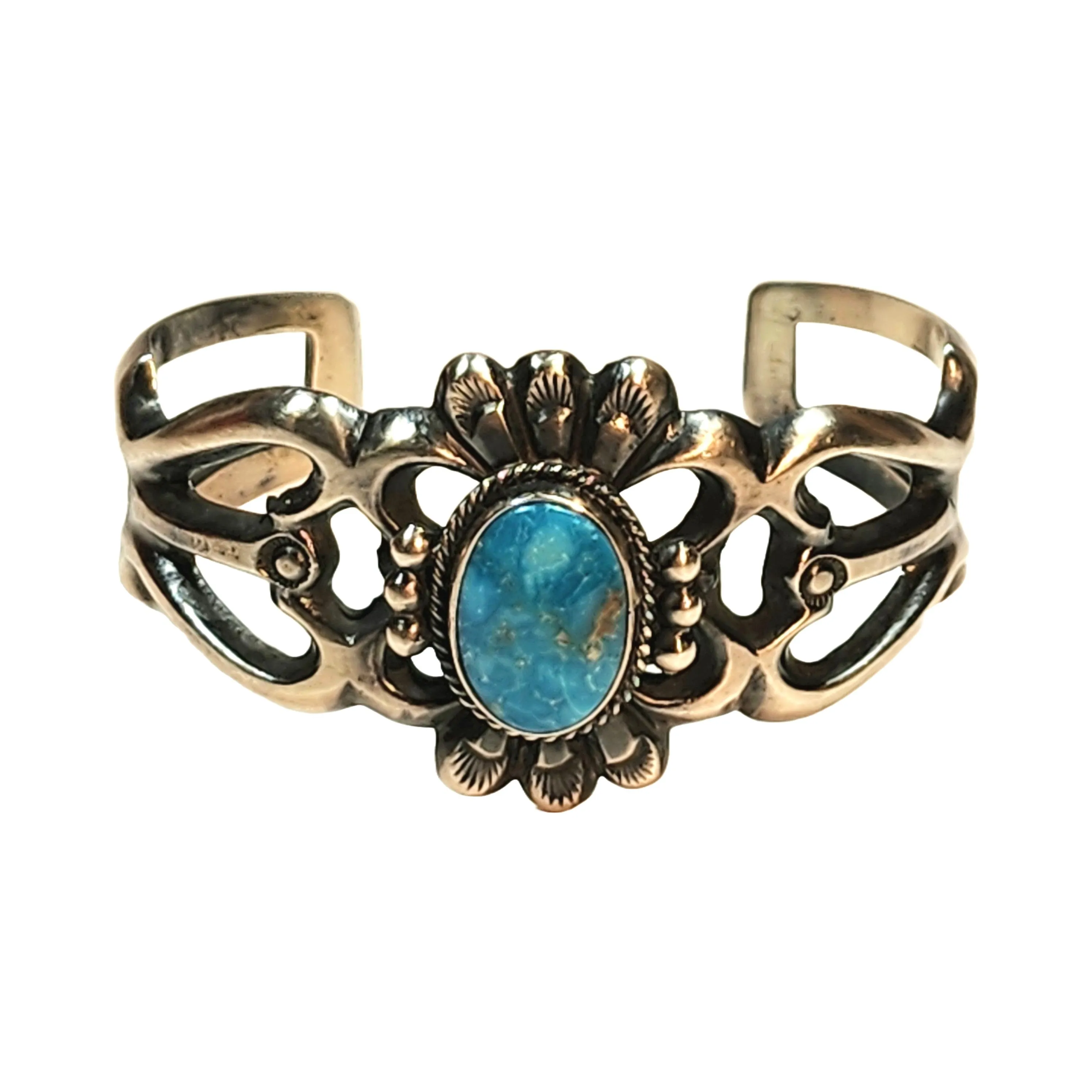 Traditional Tufa Cast Turquoise Bracelet