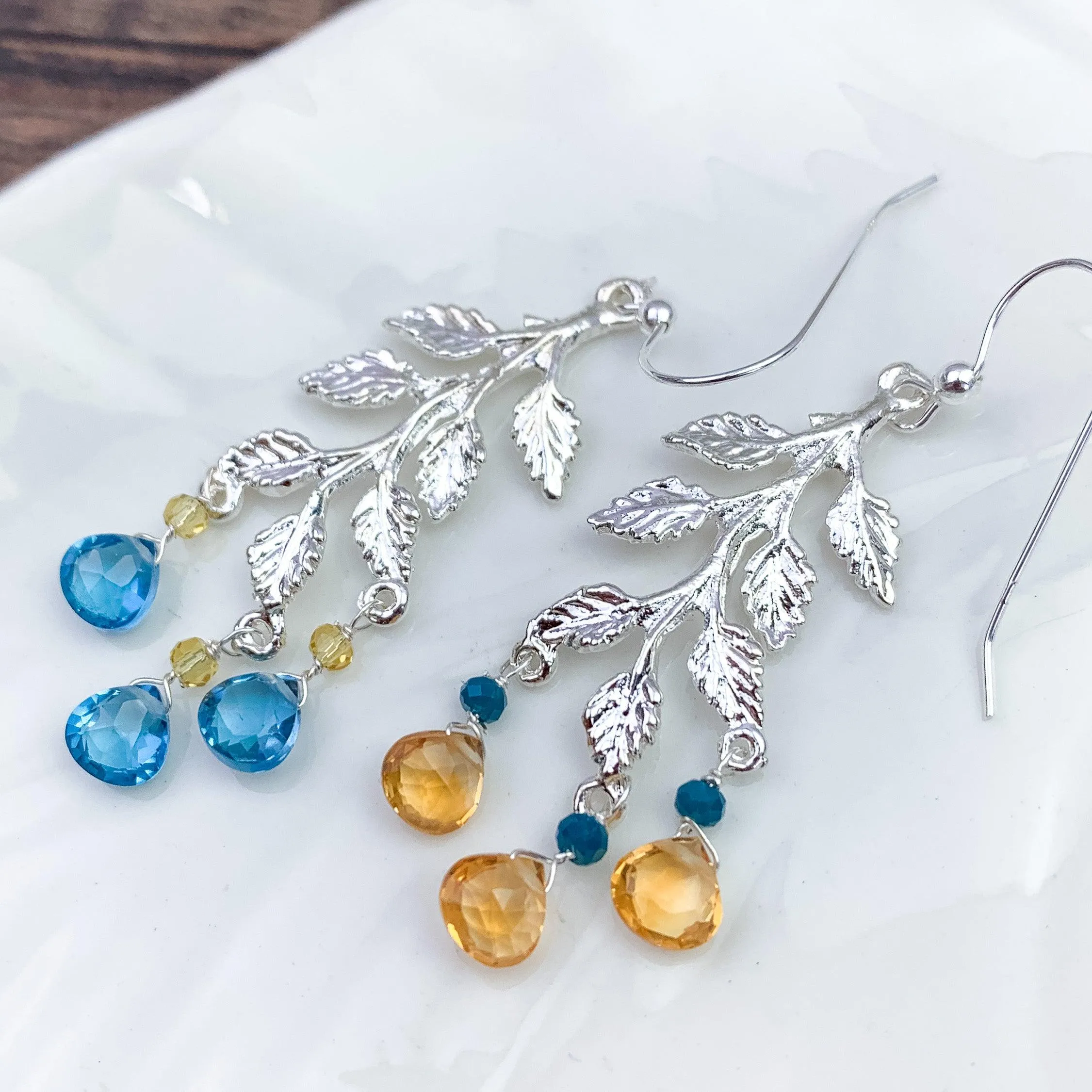 Ukraine 🇺🇦Fundraiser - Topaz & Citrine Vine Earrings