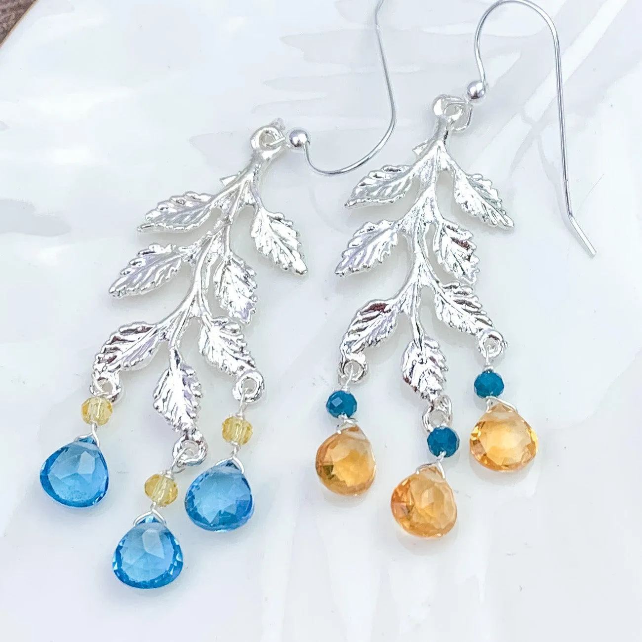 Ukraine 🇺🇦Fundraiser - Topaz & Citrine Vine Earrings