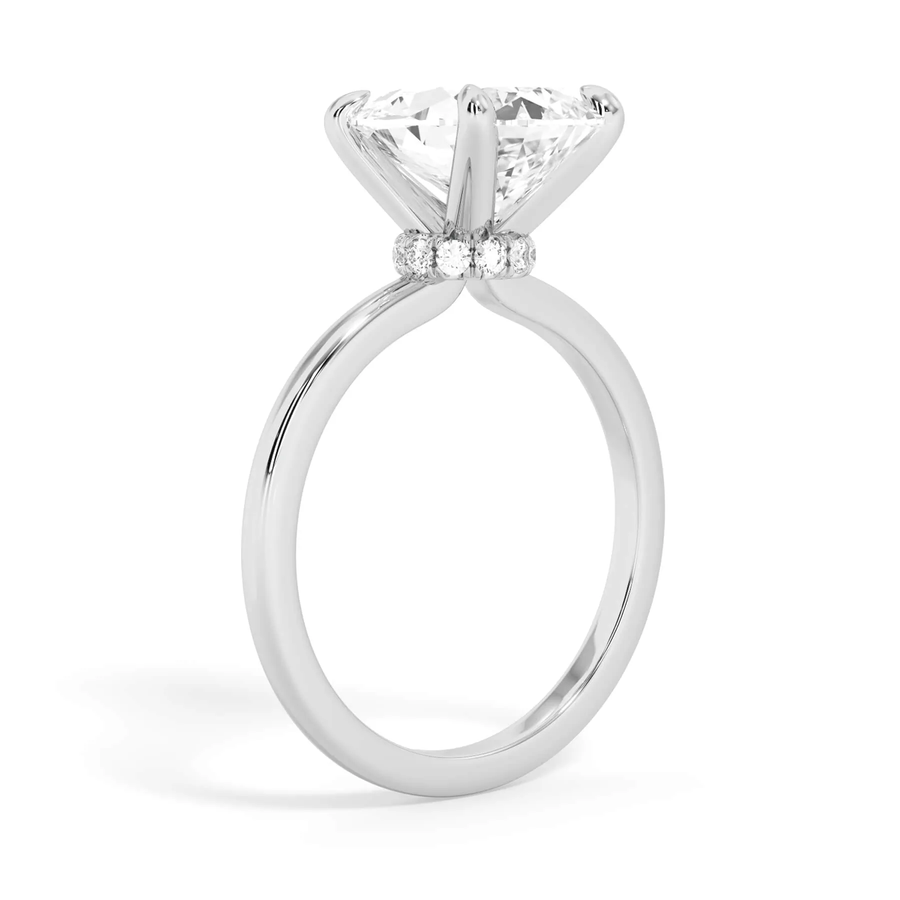 Under Halo Diamond Wrap Engagement Ring - White Gold Wrap