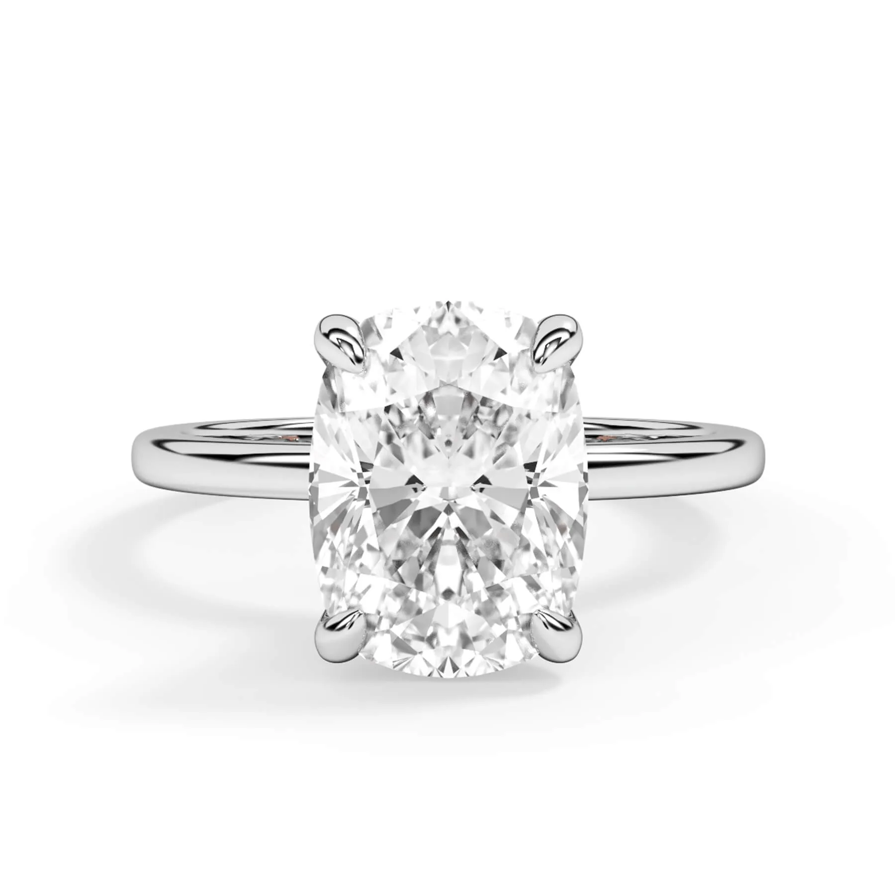 Under Halo Diamond Wrap Engagement Ring - White Gold Wrap