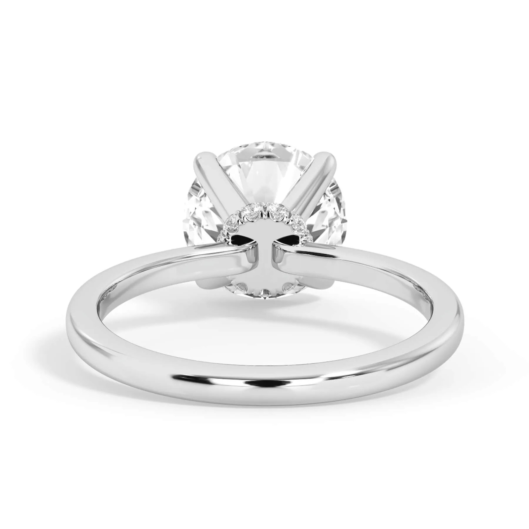 Under Halo Diamond Wrap Engagement Ring - White Gold Wrap