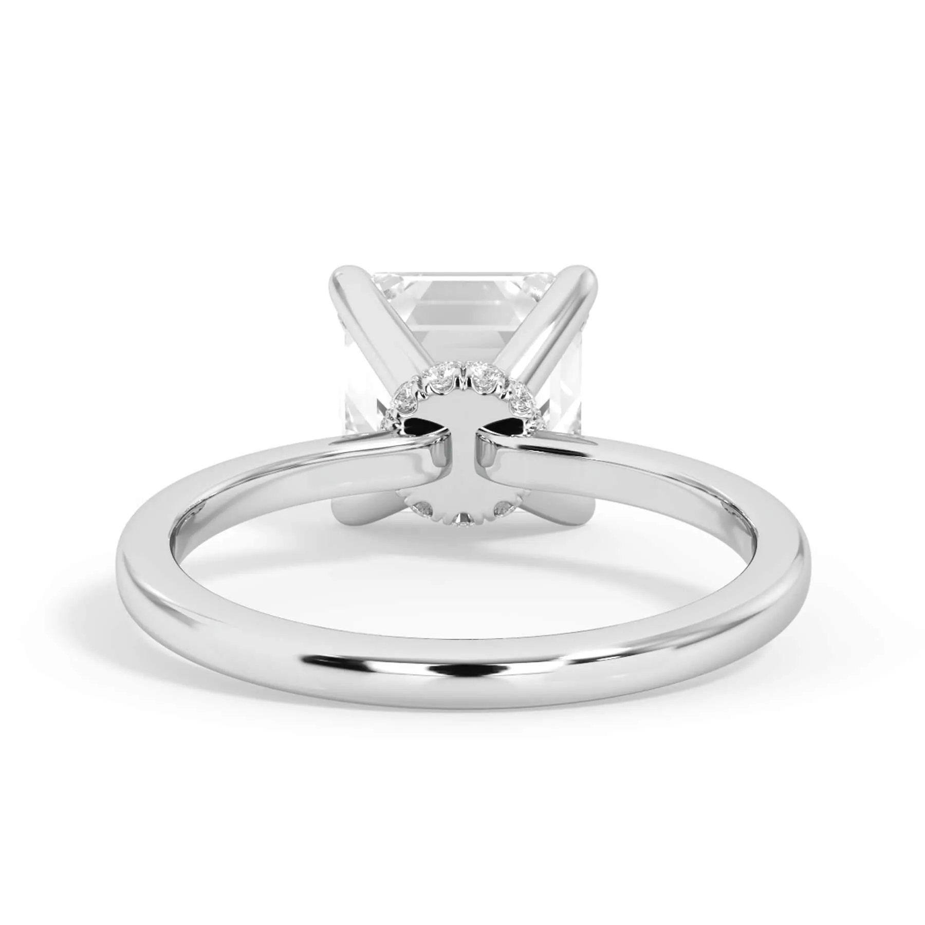 Under Halo Diamond Wrap Engagement Ring - White Gold Wrap