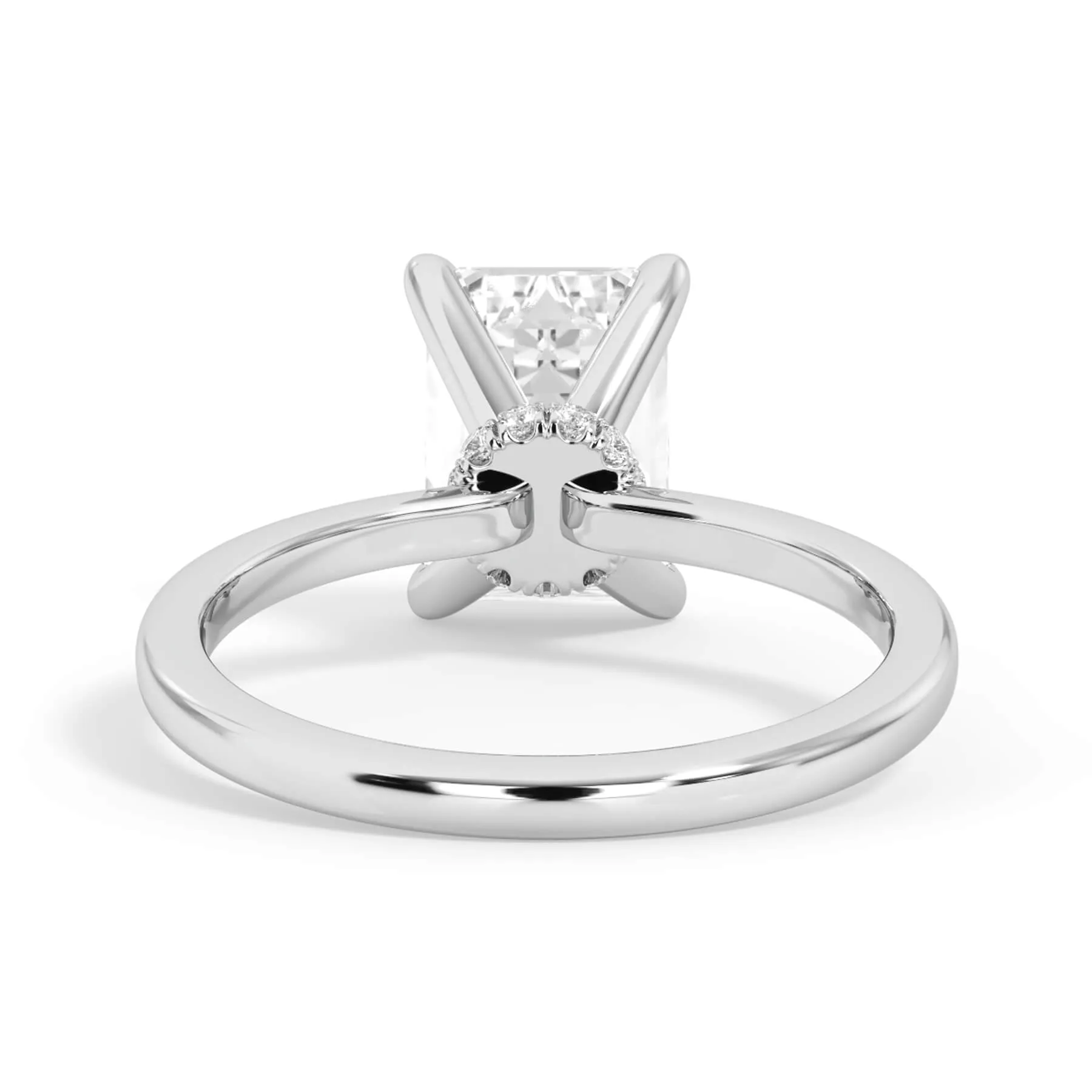 Under Halo Diamond Wrap Engagement Ring - White Gold Wrap